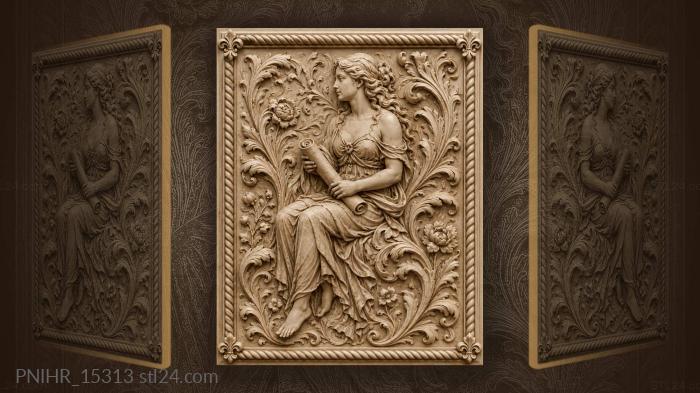 Rolled charter within twining leaves 3d STL model