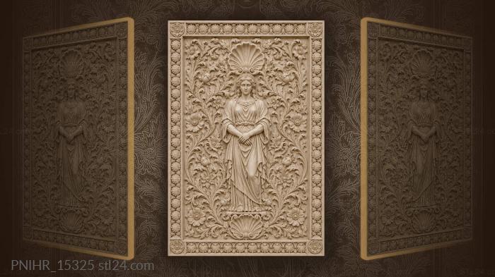Floral figure with leafy surround 3d STL model