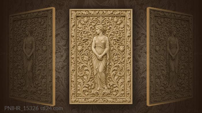 Girl hidden by vines with clasped hands 3d STL model