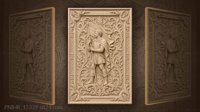 Foliage banner with ornate scrolls 3d STL model