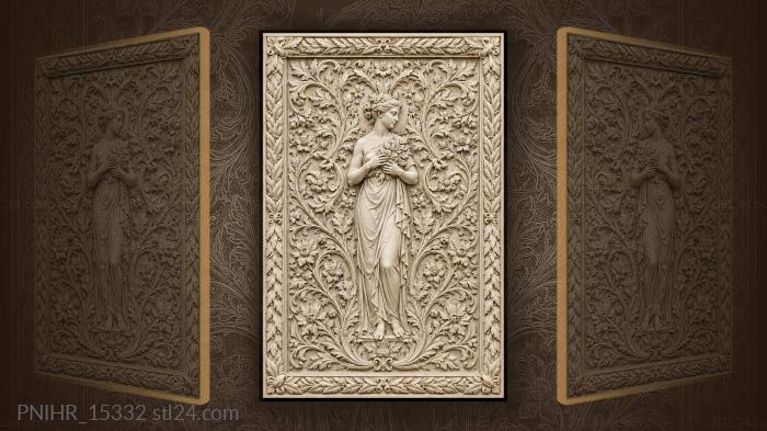 Human shape growing through branch and leaf 3d STL model