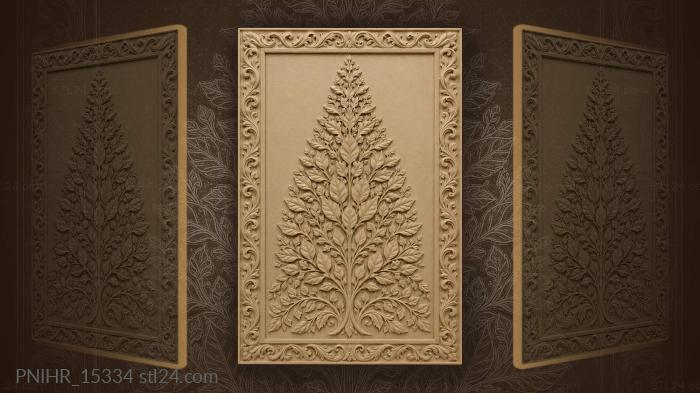 Leafy triangle with ornate border 3d STL model
