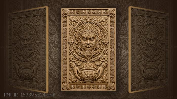 Warrior face with swirling clouds 3d STL model