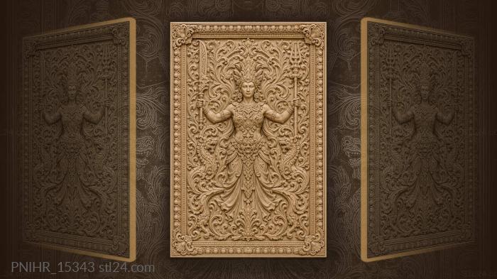 Warrior god with swirling ornaments 3d STL model