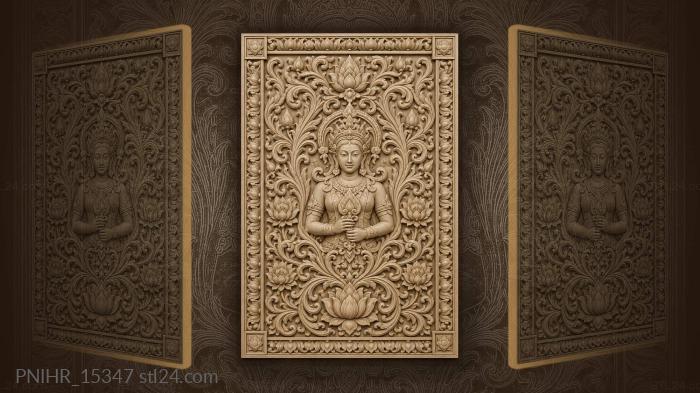 Floral figure with lotus frame 3d STL model