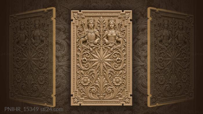 Starburst floral with crowned figures 3d STL model