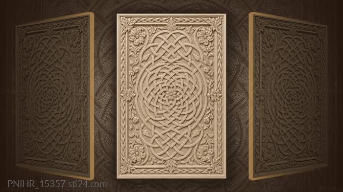 Floral strands spiral through laurel leaves 3d STL model