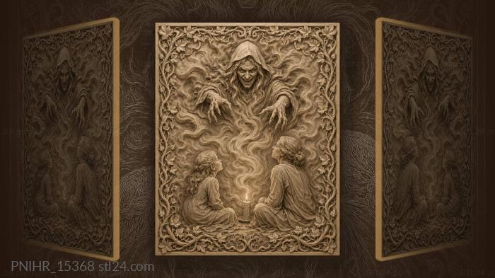 Witch’s emergence smoky figures candlelight 3d STL model