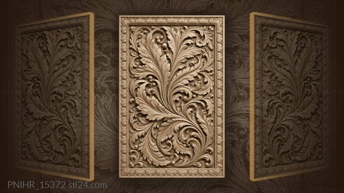 Flowing leaves and lotus border 3d STL model