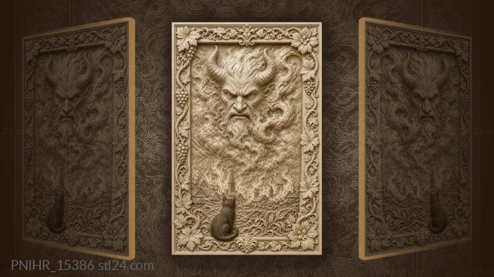 Stormborn face over burning village 3d STL model