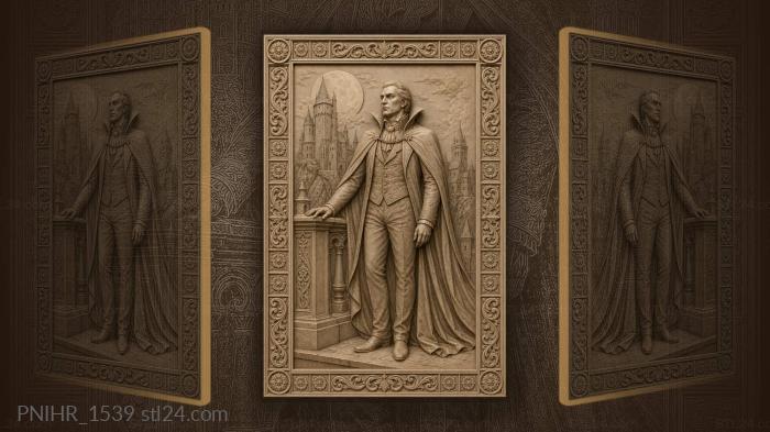 Dracula at the castle balcony night 3d STL model