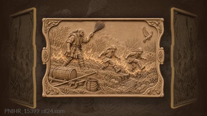 Spring burning clearing dry grasses 3d STL model