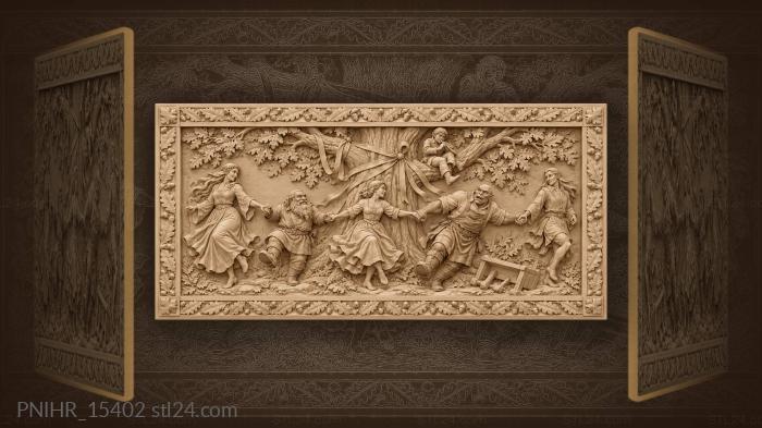 Dancers keep the circle beneath the oak 3d STL model