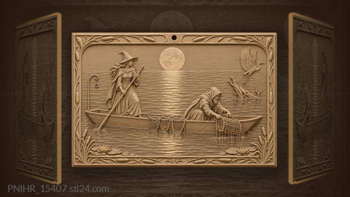 Witch’s moonlit lake fishing trip 3d STL model