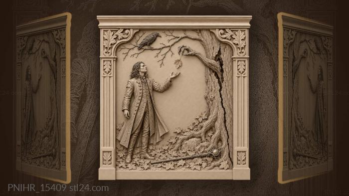 Sorcerer catches the last autumn leaf 3d STL model