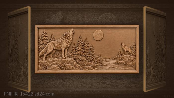 Wolves call across the valley 3d STL model
