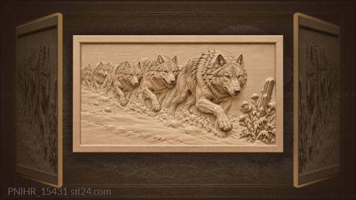 Pack running in line behind leader 3d STL model