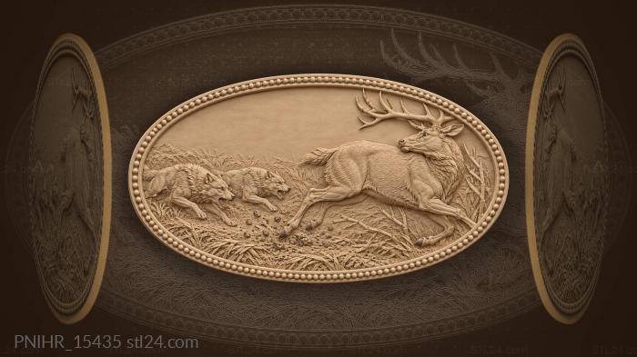 Fleeing two wolves along the trail 3d STL model