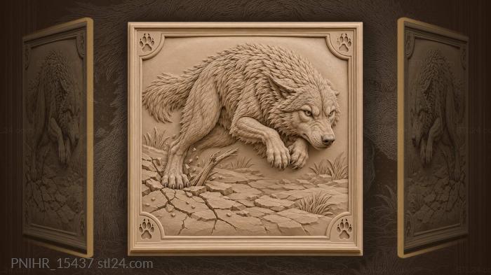 Wolf poised for the hunt 3d STL model