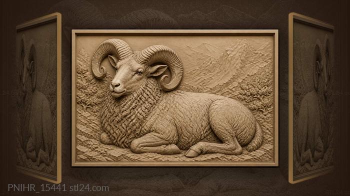 Ram lying down to rest 3d STL model