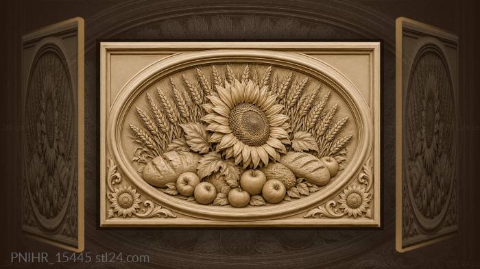 Flower gathers harvest beneath rising wheat 3d STL model
