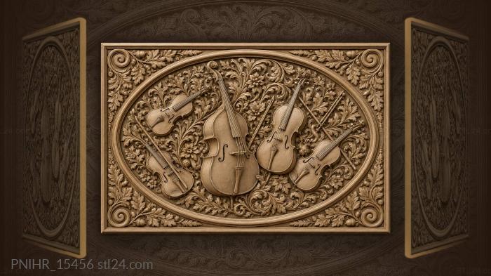 Violins gather for music among acorns 3d STL model