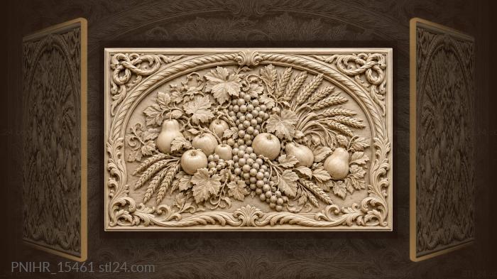 Fruit and wheat gathered under an arch 3d STL model
