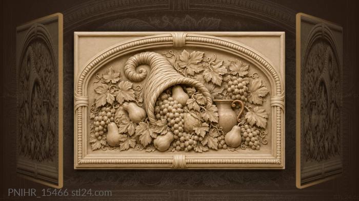 Clay jug among grape clusters 3d STL model