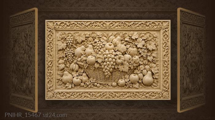 Abundant harvest overflowing fruit basket 3d STL model