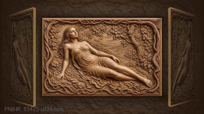Reclining figure with voids branches frame 3d STL model