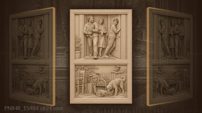 Mother follows cat across new threshold 3d STL model