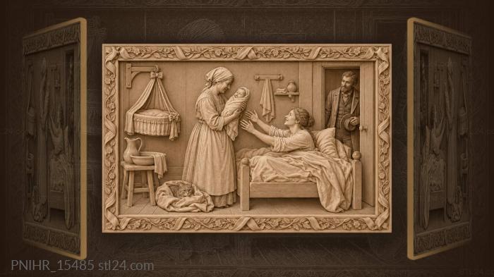 Birth of a child family joy 3d STL model