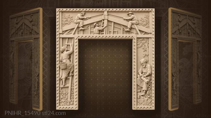 Family raising roof beam house 3d STL model