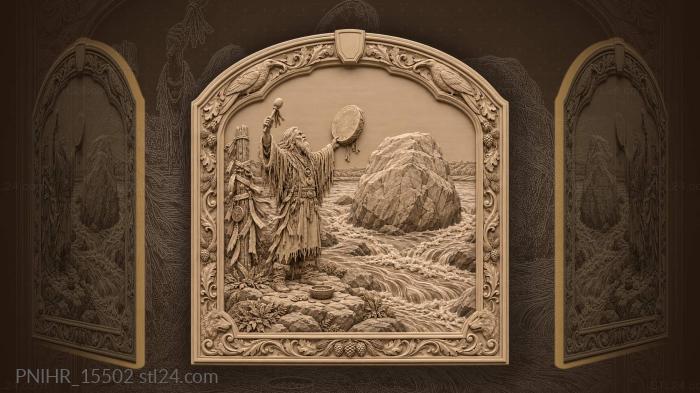 Shaman river stone ancient ritual 3d STL model
