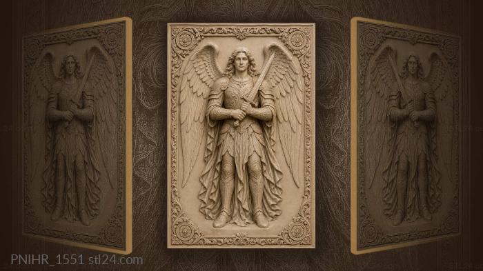 Angel in armour with crossed sword 3d STL model
