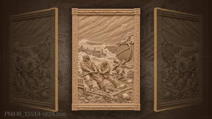 Storm at the landing boats danger 3d STL model