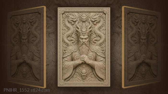 King in dragon crown with clasped hands 3d STL model