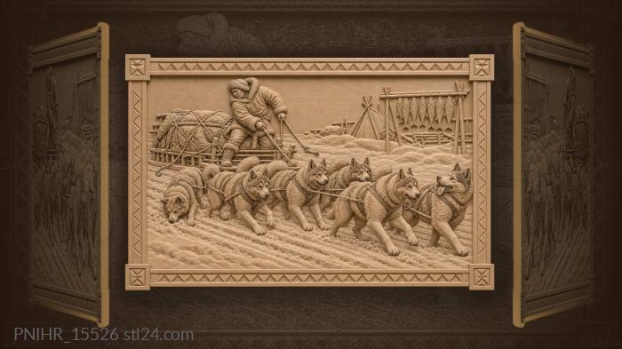 Koryak dog sled team rush 3d STL model