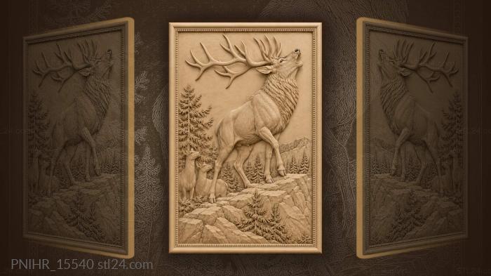 Majestic stag calling larch forest 3d STL model