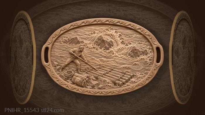 Katun river raft adventure scene 3d STL model
