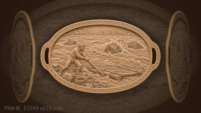 Katun river raft departure scene 3d STL model