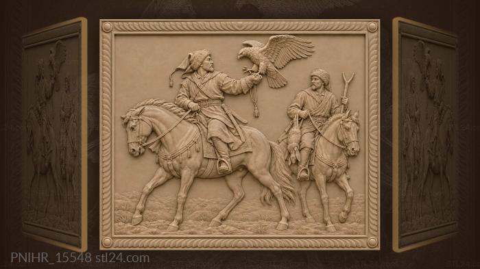 Falconry hunt majestic horseman eagle 3d STL model