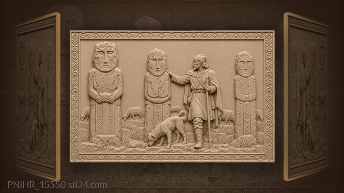 Shepherd halts as dog circles stones 3d STL model