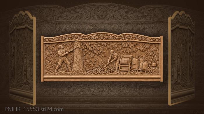Cedar harvest gathering forest workers 3d STL model