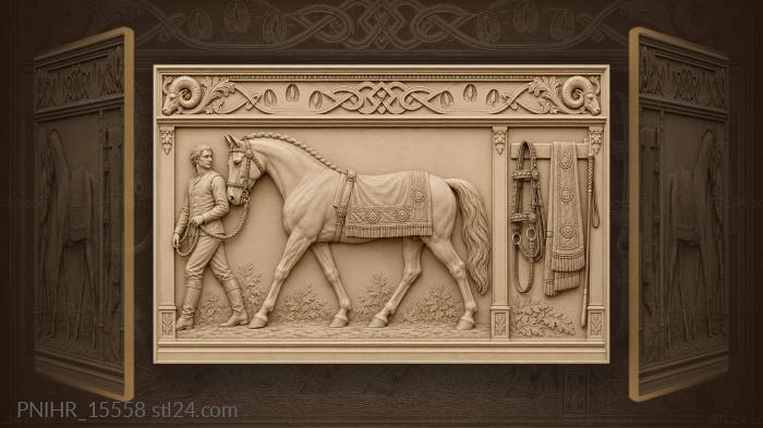 Saddle cloth and bridle beside a motto 3d STL model