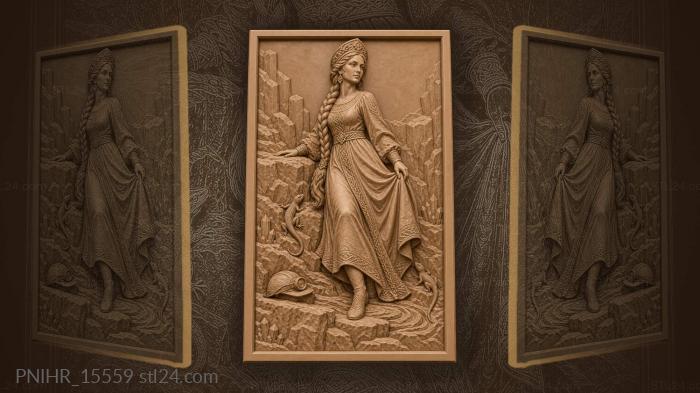 Copper mountain mistress and stone swirls 3d STL model