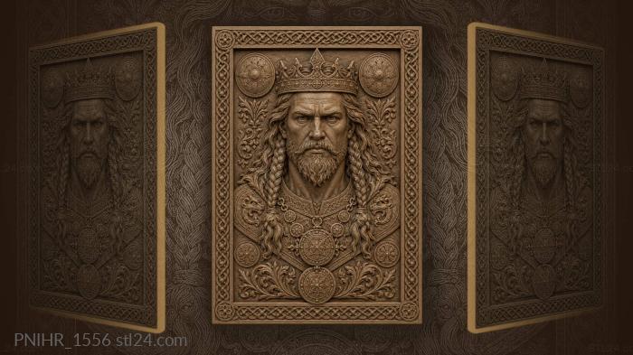 Royal warrior with braided hair 3d STL model
