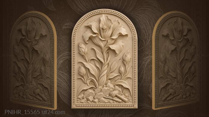 Stone flower blooming from rock 3d STL model