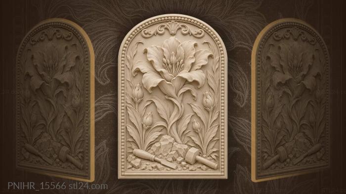 Stone flower unfolding from rock 3d STL model