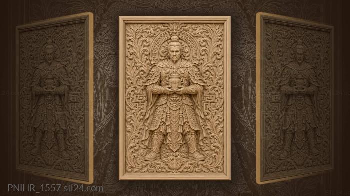 Fighter with a topknot holding a token 3d STL model